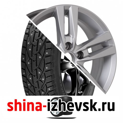 Колесо в сборе Tigar Ice 205/55 R16 T 94 + КиК Rassvet 6.5xR16 5×112 ET50 DIA57.1 Насыщенный темно-серебристый цвет в Ижевске